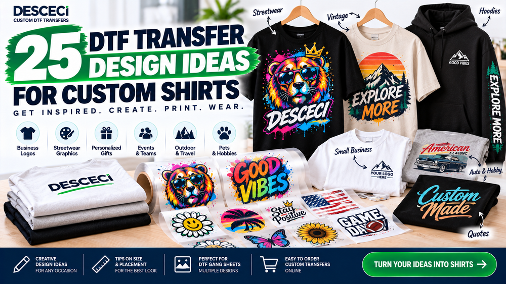 Best DTF Transfer Design Ideas for Custom Shirts: 25 Creative Ideas