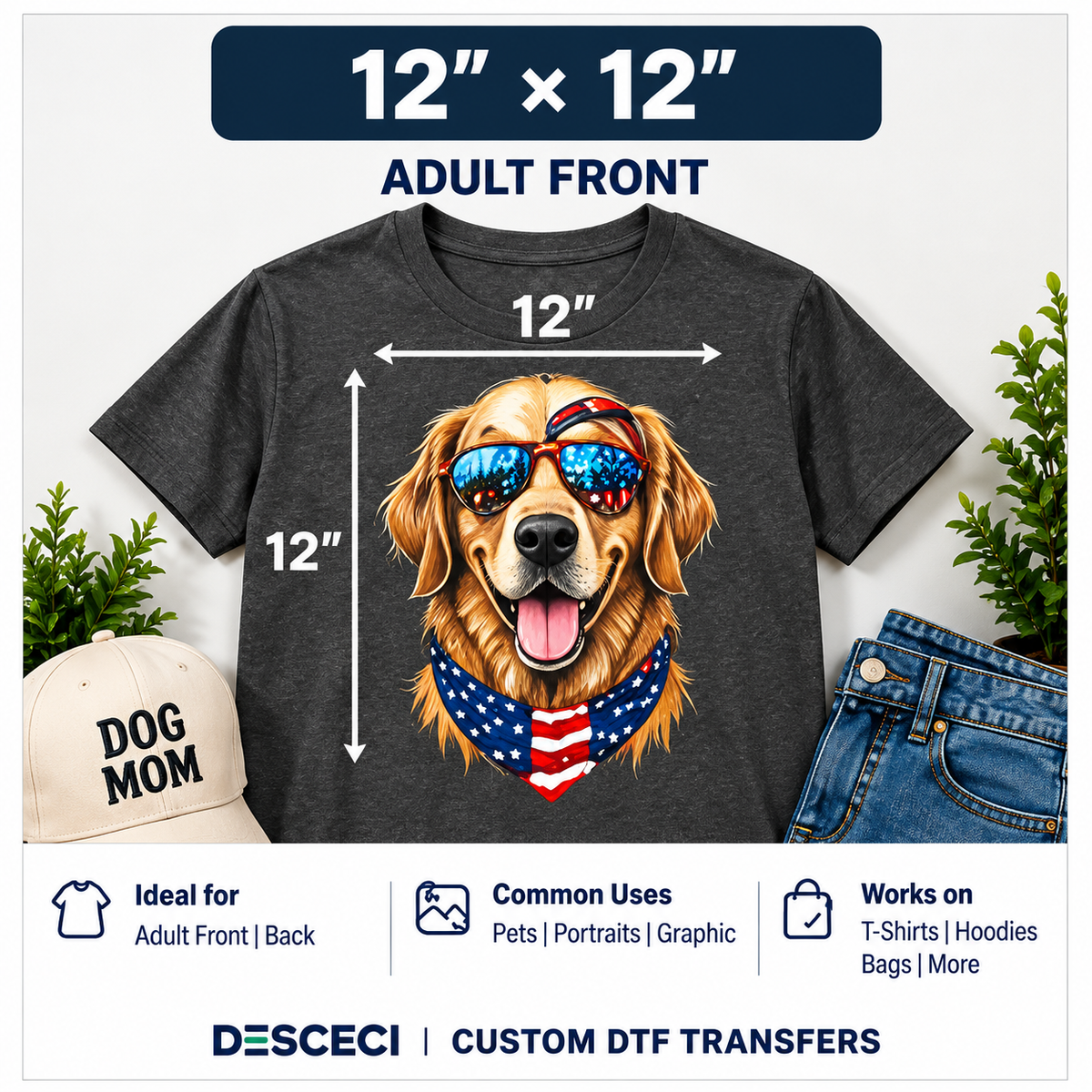 Custom DTF Transfers by Size | Ready-to-Press Heat Transfers