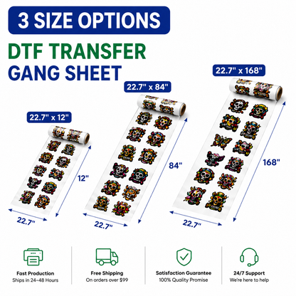 Custom DTF Transfers – Premium Heat Transfers for T-Shirts & Apparel
