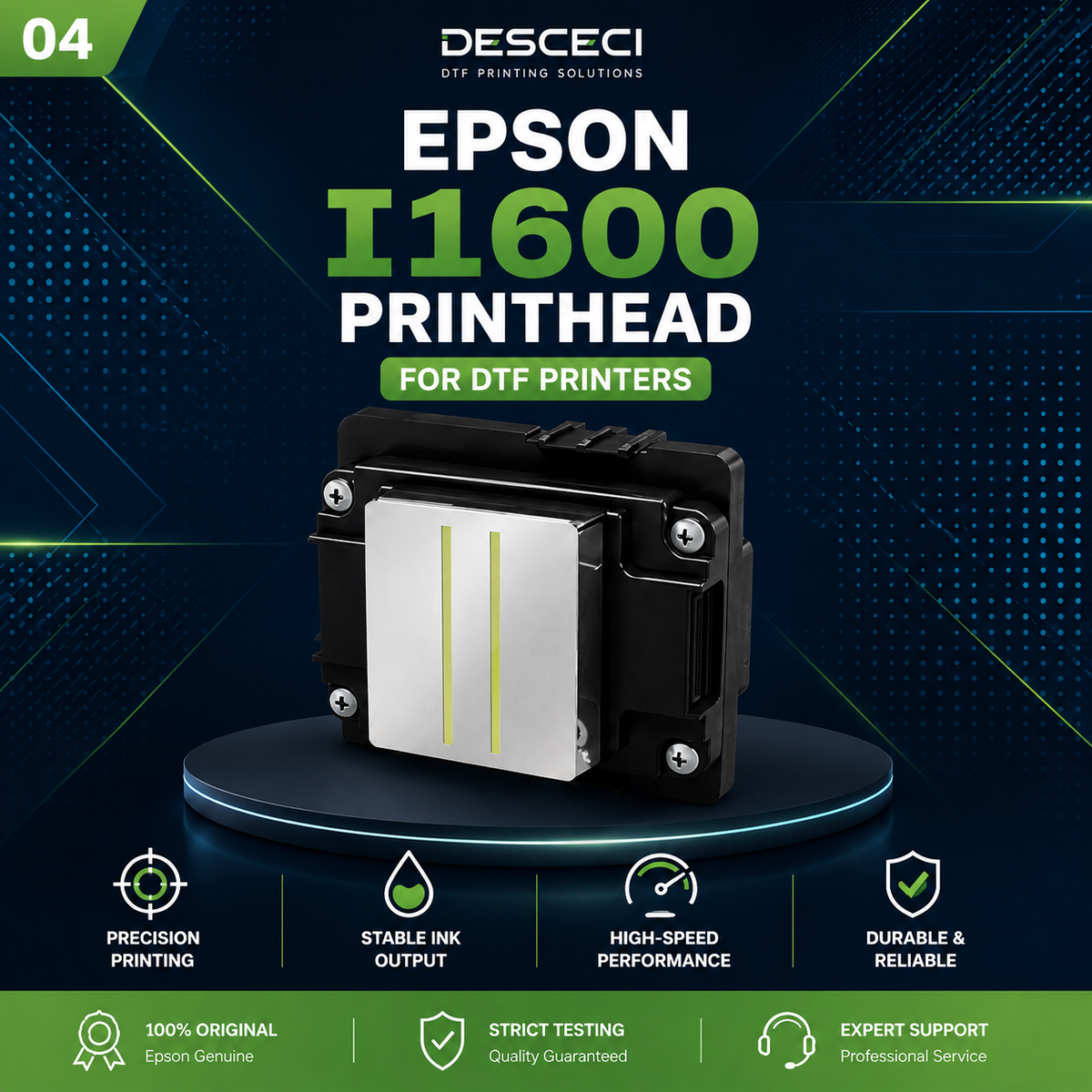Epson I1600 printhead with stable ink output for professional DTF printing