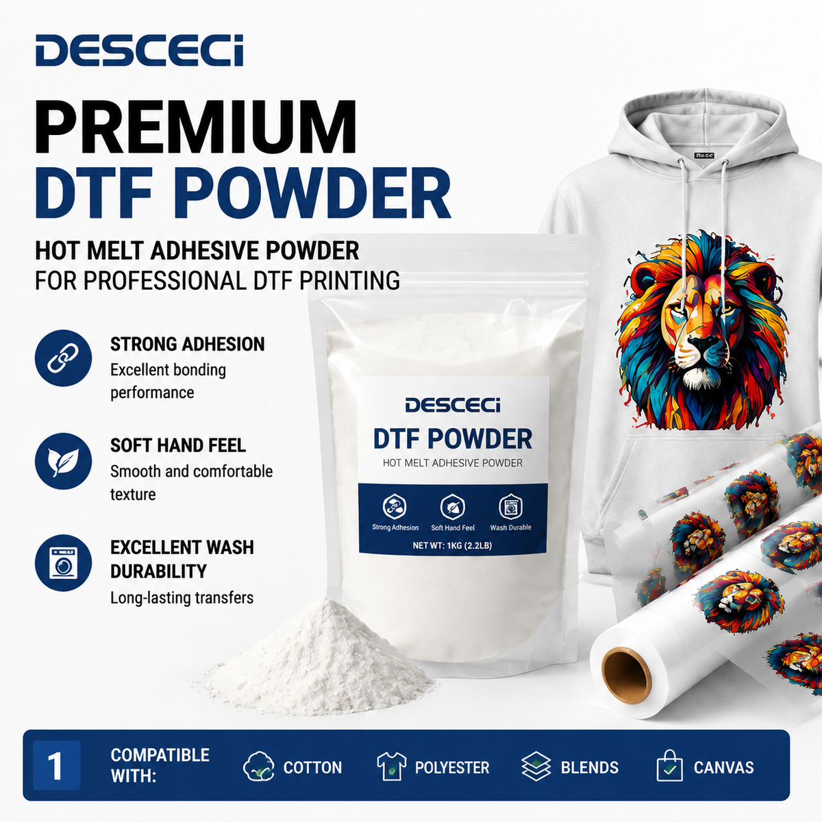 Premium DTF powder for Direct to Film printing