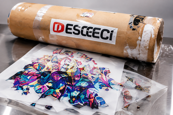 DTF transfer roll and printed transfers prepared for order fulfillment