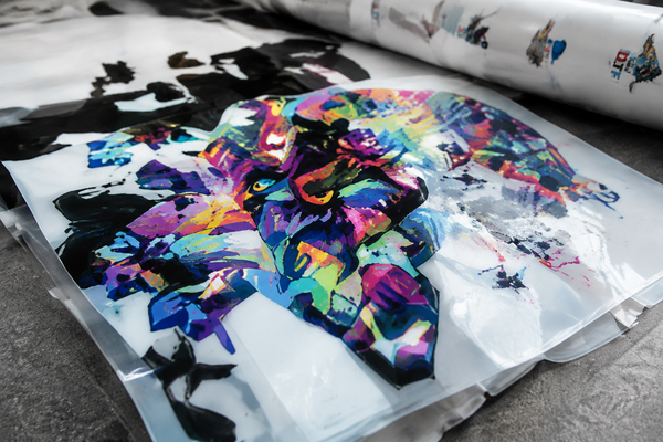 DTF transfer print inspected for adhesion and print quality